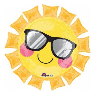 Folieballong Sol med Glasögon