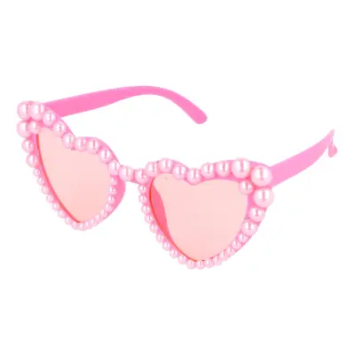 Glasögon Hjärta Ljusrosa med Pärlor