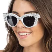 Glasögon med Stenar Silver