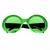 Glasögon, runda glitter-Grön