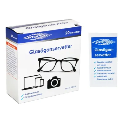 Glasögonservetter - 20-pack