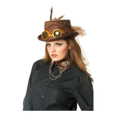 Höghatt Steampunk med Glasögon - One size