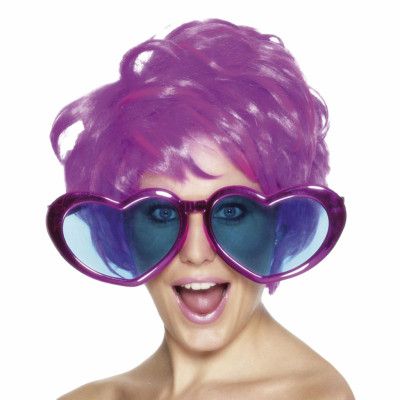Jumbo Glasögon Hjärtan Lila