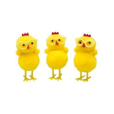 Påskkycklingar Med Glasögon Dekoration 3-pack