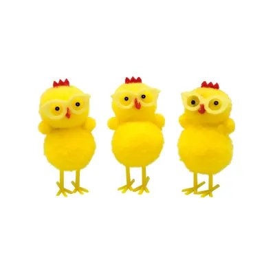 Påskkycklingar Med Glasögon Dekoration 3-pack