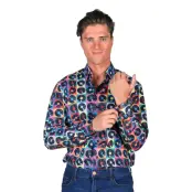 Retro Skjorta Vinylskivor Herr - XX-Large