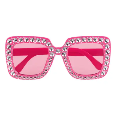 Rosa Glasögon med Strass - One size