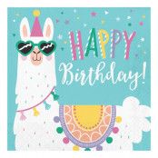 Servetter Llama Party Happy Birthday - 16-pack