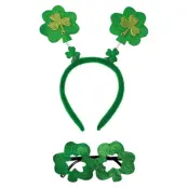 St Patricks Day Diadem Och Glasögon Klöver