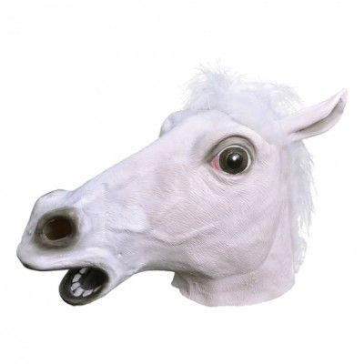 Vit Hästmask i Gummi - One size