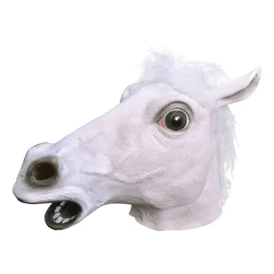 Vit Hästmask i Gummi - One size