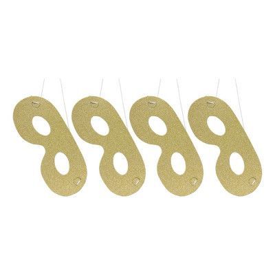 Ögonmask Guld Glitter - 4-pack