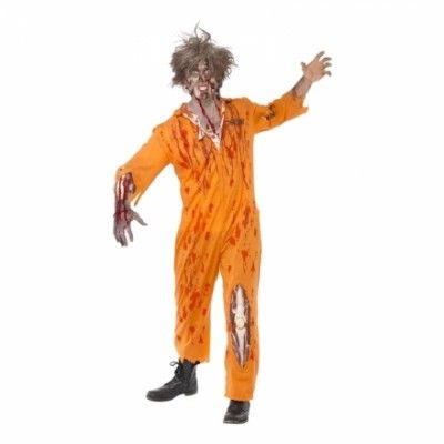 Amerikansk Zombie Fånge Maskeraddräkt - Medium