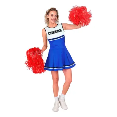 Cheerleader Klänning Blå Maskeraddräkt - X-Large