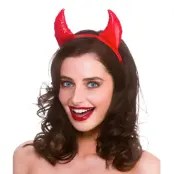 Djävulshorn Röda på Diadem - One size