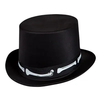 Höghatt Satin Svart med Benknotor - One size