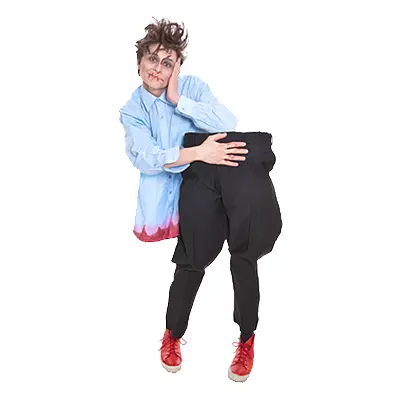 Itusågad Vandrande Zombie Maskeraddräkt - One size