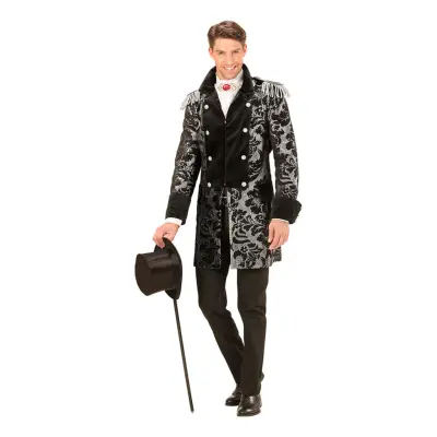 Jacquard Svart/Silver Paradkappa - Medium