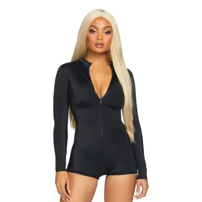 Långärmad Body Svart Deluxe - Small