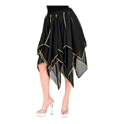 Chiffongkjol Svart Lång - One size