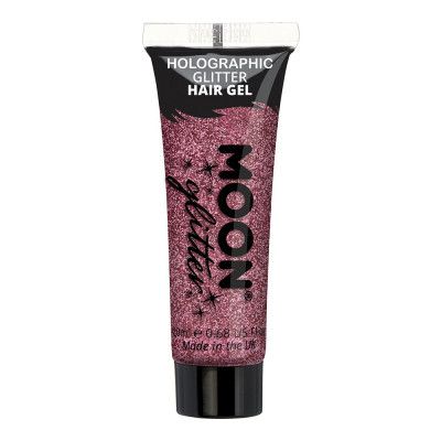 Moon Creations Holografiskt Glitter Hårgel - Rosa