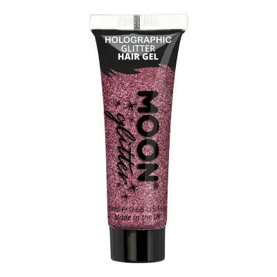 Moon Creations Holografiskt Glitter Hårgel - Rosa
