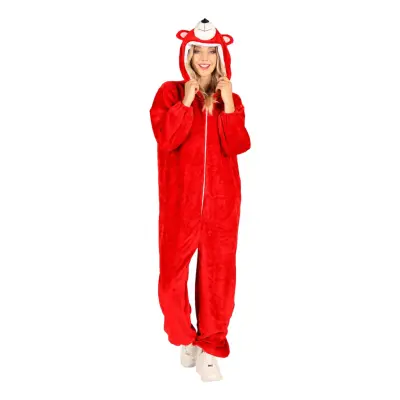 Onesie Röd Björn Maskeraddräkt - Medium/Large
