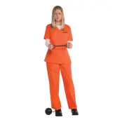 Orange Fånge Dam Maskeraddräkt - X-Large