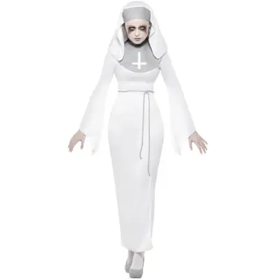 Skräcknunna Maskeraddräkt Vit S