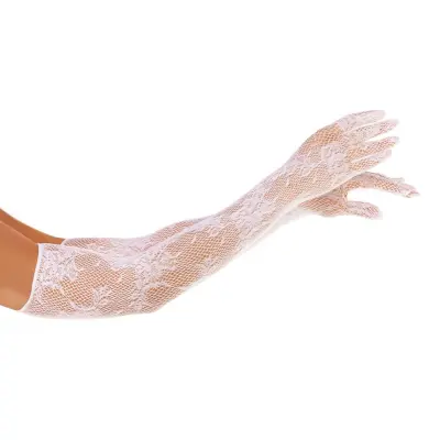 Spetshandskar Vita Långa Deluxe - One size