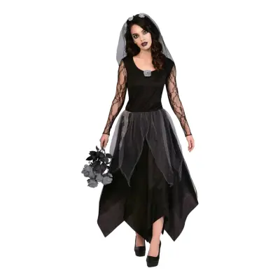 Svart Brud Maskeraddräkt - Medium