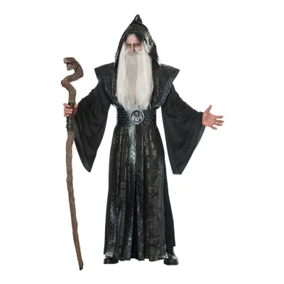 Svart Trollkarl Maskeraddräkt - Large/X-Large