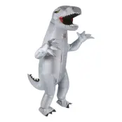Uppblåsbar Dinosaurie Grå Maskeraddräkt - One size