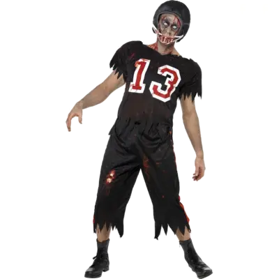 Zombie Amerikansk Fotbollsspelare Maskeraddräkt M