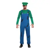 Zombie Rörmokare Grön Maskeraddräkt - One Size