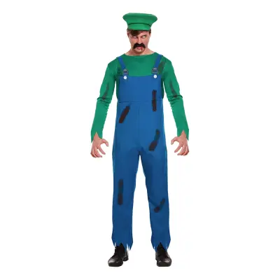 Zombie Rörmokare Grön Maskeraddräkt - One Size