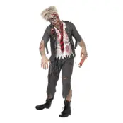 Zombie Skolpojke Maskeraddräkt - Medium