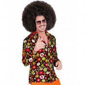 60's Mörk Blommig Hippie Kostymskjorta för Herrar
