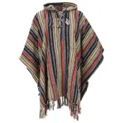 Guru-Shop Cardigan - Poncho Hippie chic, Ethno Poncho, Andenponcho beige/grün - för Herr - flerfärgad