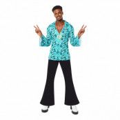 Hippie Blå Disco Skjorta - Large