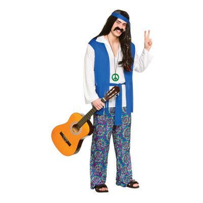 Hippie Blå Maskeraddräkt - Large