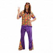 Hippie Dude Lila Maskeraddräkt - Medium