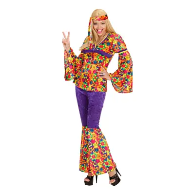 Hippie Girl Lila Maskeraddräkt - Large
