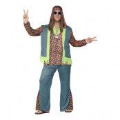 Hippie Man Plus-size Maskeraddräkt - Plus size