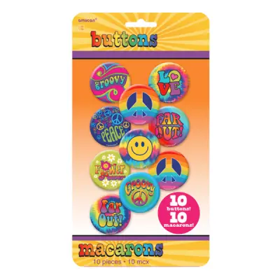 Knappar Hippie - 10-pack