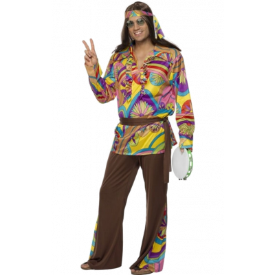 Psykedelisk hippiesnubbe-dräkt L