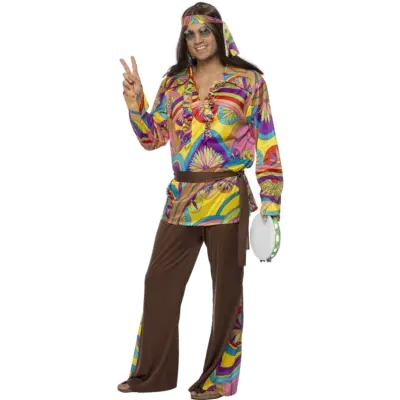 Psykedelisk hippiesnubbe-dräkt L