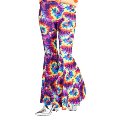 Utsvängda Regnbågsbyxor Hippie - Medium