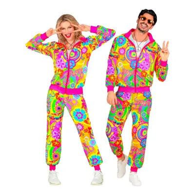 UV Neon Hippie Träningsoverall Maskeraddräkt - XXX-Large
