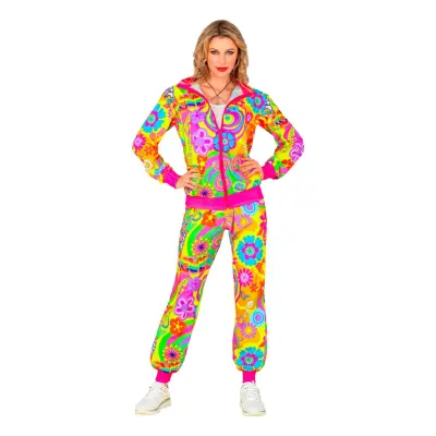 UV Neon Hippie Träningsoverall Maskeraddräkt - Medium